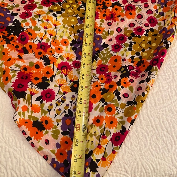 Donna Morgan Strapless Floral Dress Bright Pink/ Orange Lightweight - Picture 5 of 7